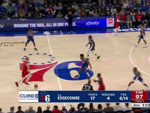 NBA常规赛：猛龙vs76人第4节中文解说回放