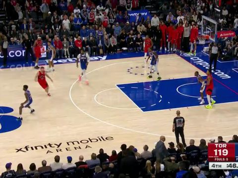 NBA常规赛：猛龙vs76人第4节英文原声回放