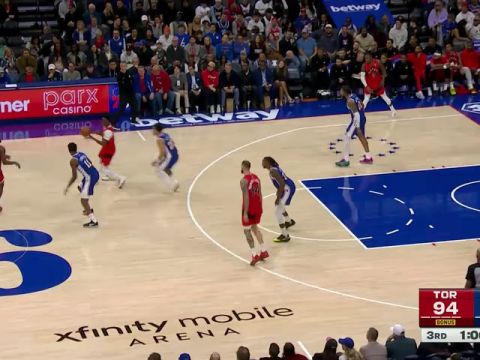 NBA常规赛：猛龙vs76人第3节英文原声回放