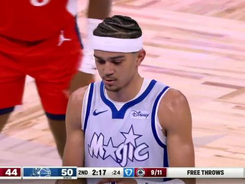 NBA常规赛：快船vs魔术第2节中文解说回放