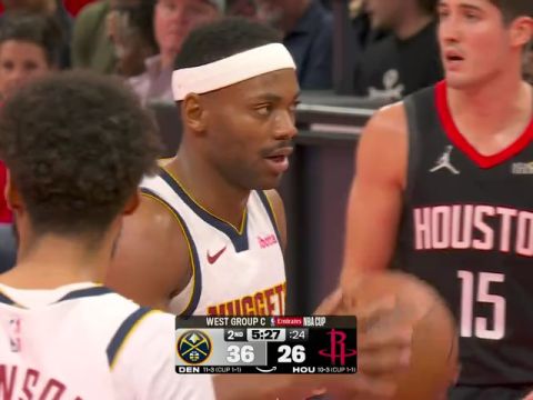 NBA杯小组赛西部C组：掘金vs火箭第2节中文解说回放