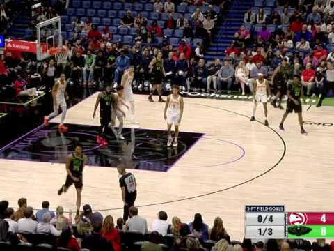 NBA常规赛：老鹰vs鹈鹕第1节英文原声回放