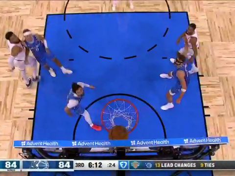 NBA常规赛：尼克斯vs魔术第3节英文原声回放