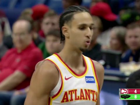 NBA常规赛：老鹰vs鹈鹕第1节中文解说回放