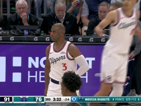 NBA常规赛：快船vs黄蜂第3节英文原声回放