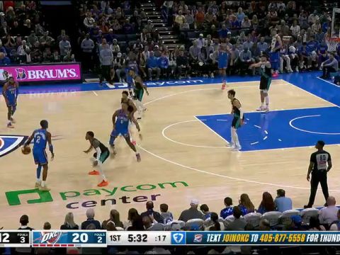 开拓者vs雷霆第1节英文原声回放