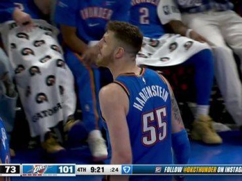 [杨瀚森2+1]杨瀚森单挑哈腾打成2+1