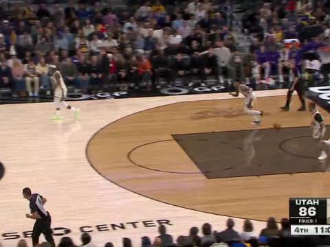 NBA常规赛：爵士vs勇士第4节中文解说回放