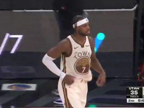 NBA常规赛：爵士vs勇士第2节英文原声回放