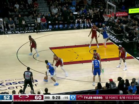 NBA常规赛：独行侠vs热火第3节英文原声回放