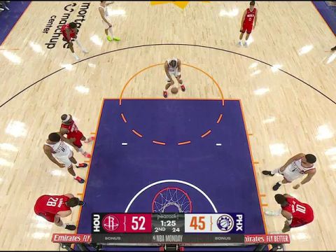 NBA常规赛：火箭vs太阳第2节英文原声回放