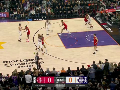 NBA常规赛：火箭vs太阳第1节中文解说回放