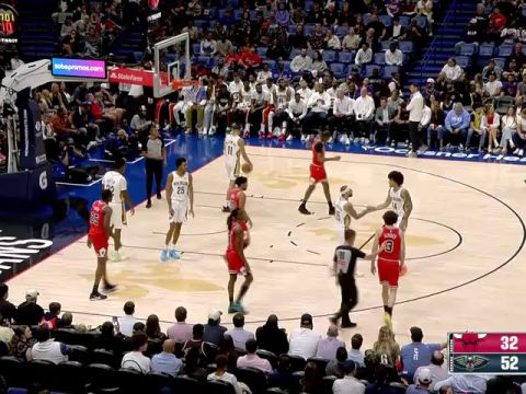 公牛vs鹈鹕第2节英文原声回放