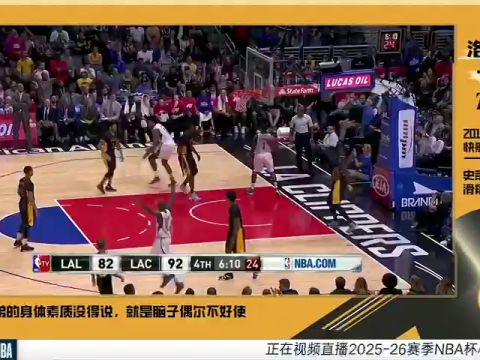 NBA杯小组赛西部B组：快船vs湖人第2节中文解说回放