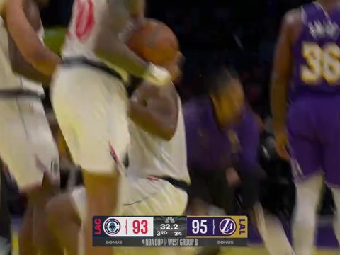 NBA杯小组赛西部B组：快船vs湖人英文原声全场回放