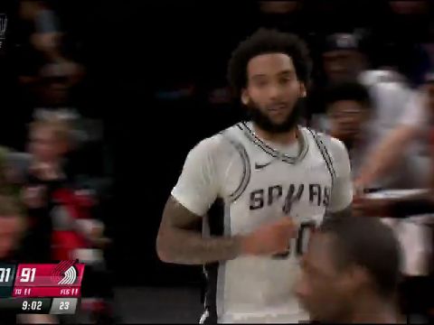 NBA杯小组赛西部C组：马刺vs开拓者英文原声全场回放