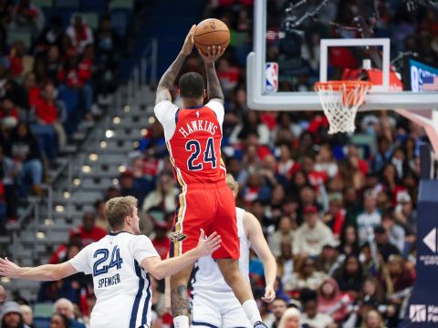 灰熊133-128鹈鹕 灰熊全民皆兵7人得分上双加时赛险胜鹈鹕