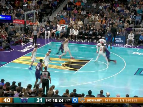 NBA杯小组赛东部C组：尼克斯vs黄蜂英文原声全场回放