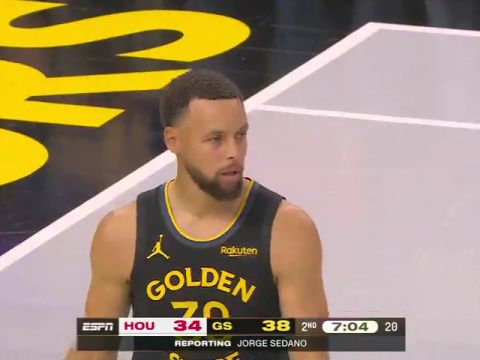 NBA杯小组赛：火箭vs勇士第2节英文原声回放