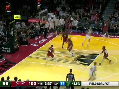 雄鹿vs热火第4节英文原声回放