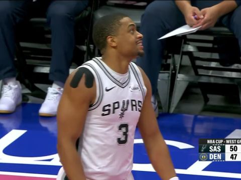 NBA杯小组赛西部C组：马刺vs掘金第2节英文原声回放