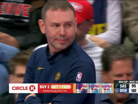 NBA杯小组赛西部C组：马刺vs掘金第3节英文原声回放