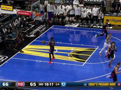 贝恩vs活塞集锦 狂轰37+8率队逆转活塞