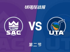 NBA常规赛：爵士第二节领先国王4分，马尔卡宁得到12分，穆雷得到14分