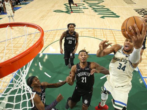 篮网99-116雄鹿 字母哥狂砍29分8篮板三节打卡下班雄鹿轻取篮网