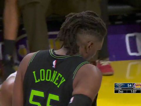 NBA常规赛：鹈鹕vs湖人第2节英文原声回放