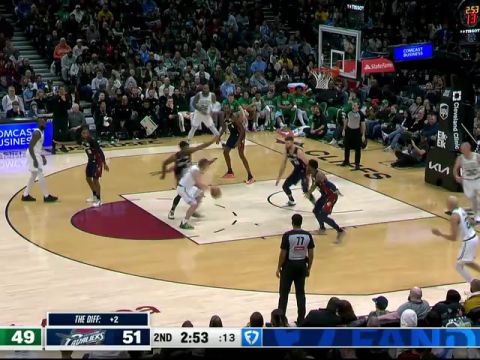 NBA常规赛：凯尔特人vs骑士第2节英文原声回放