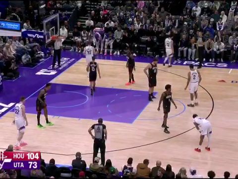 火箭vs爵士第4节英文原声回放