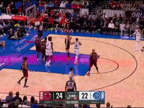 NBA常规赛：公牛vs魔术第1节英文原声回放