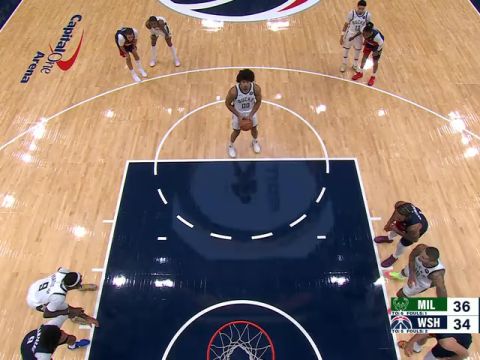 NBA常规赛：雄鹿vs奇才第2节中文解说回放