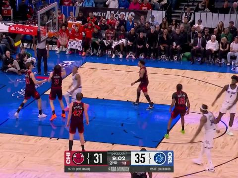 贝恩vs公牛集锦 全场拿下37+6+5投篮17中12带领魔术战胜公牛