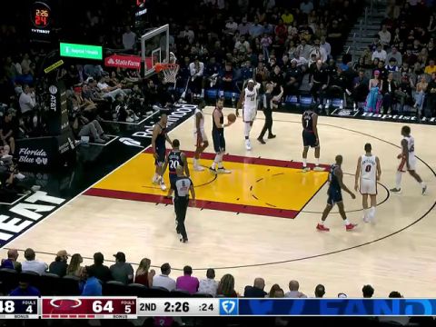 NBA常规赛：快船vs热火第2节中文解说回放