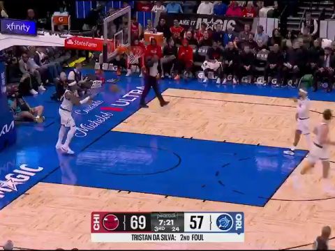 NBA常规赛：公牛vs魔术第3节英文原声回放