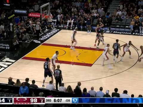 NBA常规赛：快船vs热火第3节英文原声回放