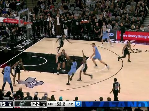 NBA常规赛：灰熊vs马刺第4节中文解说回放