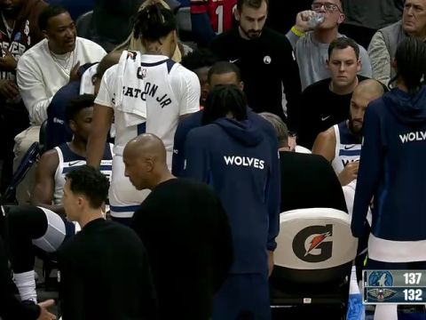 NBA常规赛：森林狼vs鹈鹕加时赛中文解说回放