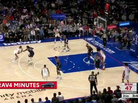 NBA常规赛：奇才vs费城76人第2节英文原声回放