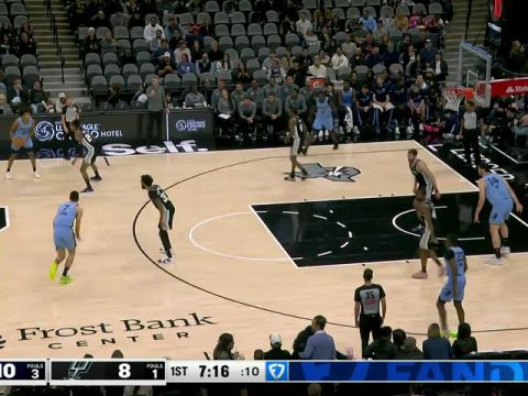 NBA常规赛：灰熊vs马刺第1节英文原声回放