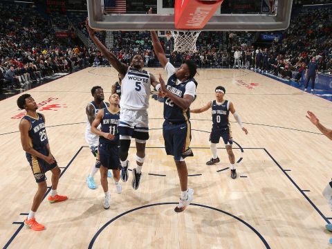 森林狼149-142鹈鹕 爱德华兹44分关键绝平上篮拖进加时逆转鹈鹕