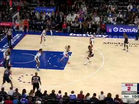 NBA常规赛：奇才vs费城76人第1节中文解说回放