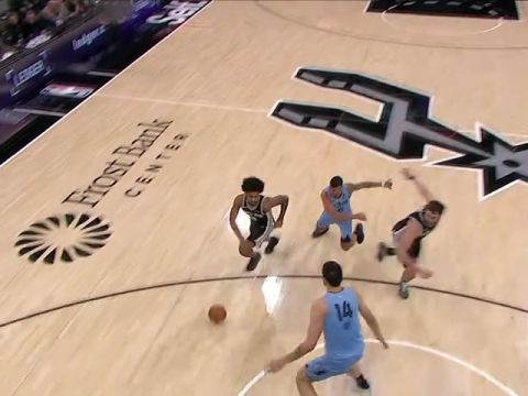 NBA常规赛：灰熊vs马刺第2节中文解说回放