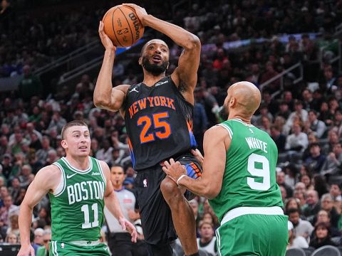 布里奇斯vs凯尔特人集锦 35分6篮板3助攻三分12中8难救主