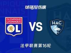 【法甲联赛第16轮】里昂vs勒阿弗尔伤病名单最新(2025年12月14日)