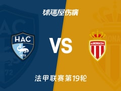 【法甲联赛第19轮】勒阿弗尔vs摩纳哥伤病名单最新(2026年01月25日)