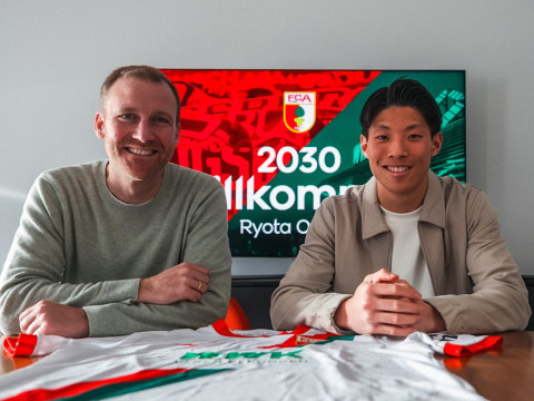 奥格斯堡引进了18岁的日本前锋小野田亮汰，双方签约至2030年