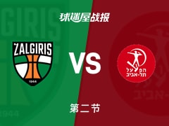 欧篮联常规赛：第二节完，萨拉基利斯以44-43领先特拉维夫夏普尔，赖特10+1